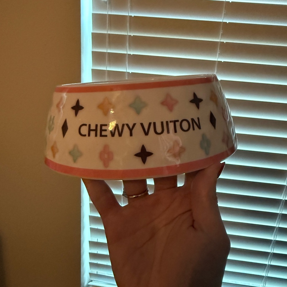 Chewy Vuiton Pet Bowl